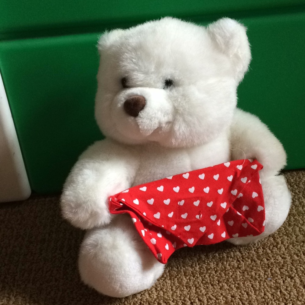 🆕teddy bear with heart ❤️ printed pocket pouch